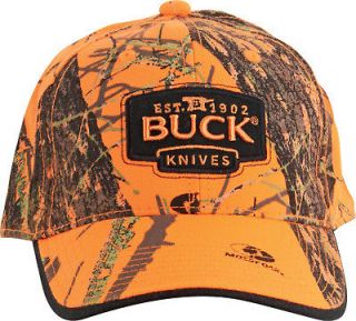Buck Mossy Oak Blaze Orange Camo Buck Logo Cap NEW