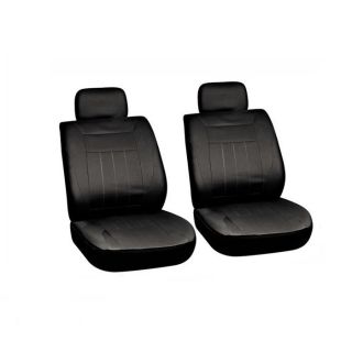 Piece Solid All Black Basic Front Auto Car SUV Seat Cover Set Bucket