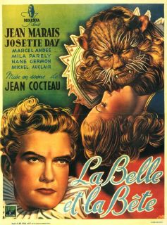 LA BELLE ET LA BETE POSTER   COCTEAU   BELGIUM ART