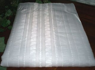 Wide 108 x 72 Plissé Luxury Coml/Hotel Fabric Shower Curtain~White