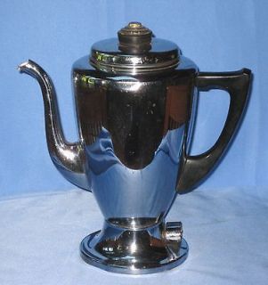  Matic Electric Percolator 9652M   8 cup vintage silver coffee pot
