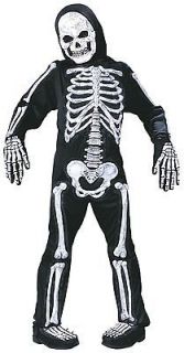 Boys 3D Skeleton Costume Skull Suit Jumpsuit Scary Halloween Pop Out