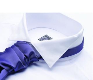 Formal Kilt Shirt Victorian Wing Cut Away Collar White