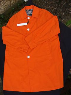 Original Mens Cotton Trench Coat, Size L, Orange, Brand New
