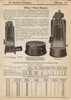 1925 Wilkes antique coal water heater vintage print Ad