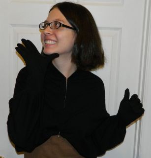 COMME des GARCONS Black Zippered Knit Wrap Top with attached Gloves