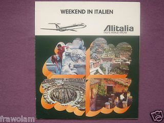 AIRLINE BROCHURE   ALITALIA WEEKEND IN ITALY   FOLD OUT, GERMAN, 4