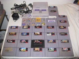 Nintendo SNES Console & Game Lot of 35 plus Gameboy player & Games