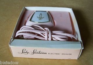 Lady Sunbeam Shaver Pink w/White & Silver Insert Instructions Vintage