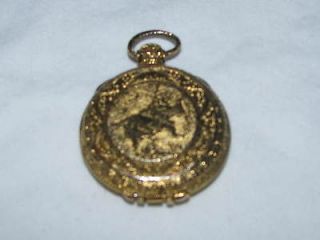 VINTAGE  RARE CORDAY FAME PERUME STOP WATCH STYLE LOCKET NECKLACE