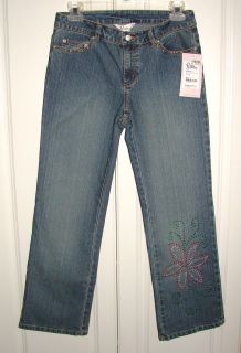 Lilly Pulitzer indigo trendy ritzy flower beaded cropped jeans 2 NWT