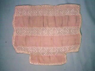 Tester Testor Bed Spread Early Pink & White wEmbroidery
