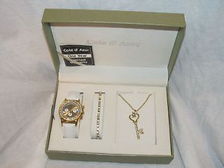 Watch Key Necklace & Bracelet Set by Cote D Azur NEW IN Box