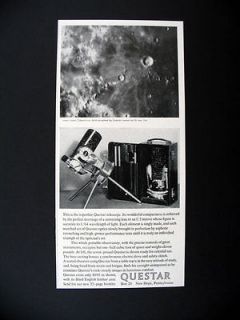 Questar Telescope Lunar Crater Copernicus 1962 print Ad