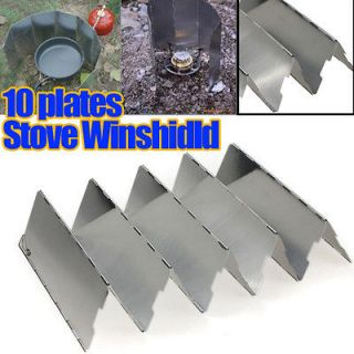10 Plates Fold Foldable Outdoor Camping Stove Wind Shield Screen