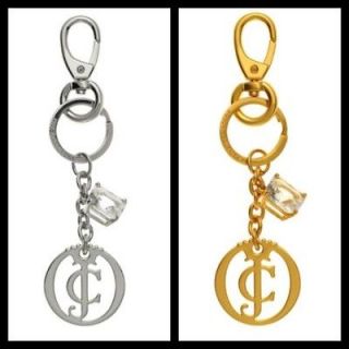 JUICY COUTURE LOGO KEYCHAIN KEY FOB CHOOSE YOUR COLOR SILVER OR GOLD