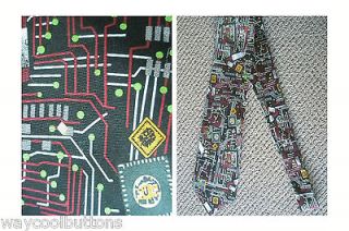 COMPUTER CIRCUIT BOARD SILK FABRIC NECKTIE created for SMITHSONIAN