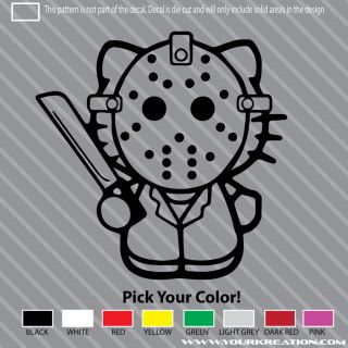Say Hello To Jason Vorhees Kitty Die Cut Vinyl Decal 5 Friday The