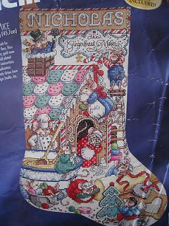 Christmas Bucilla Counted Cross Stitch Stocking Kit,GINGERBREA D MICE