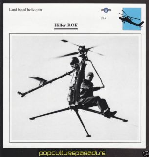 HILLER ROE YROE 1 USA Helicopter ATLAS PICTURE CARD