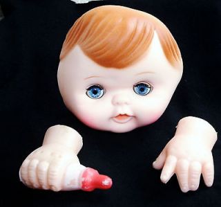 Plastic Vinyl Craft Doll sets Face eyes move Half Heads Boy Girl