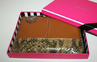 Juicy Couture New & Genuine Snake & Stud Med. Leather Clutch Bag In