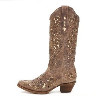 Corral Womens A1098 Boots Brown Crater Bone Inlay Several Sizes