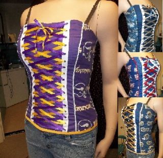 DIY NFL Football NFC Team Corsets Strapless Size Large