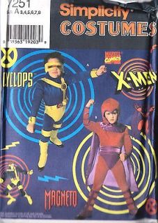 Simplicity Sewing Pattern Childs X Men Cyclops Magento Costume 7251