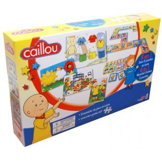 Caillou WOOD GAME SET PUZZLE LOT 6 in 1 wooden   NEW SEALED ideal gift