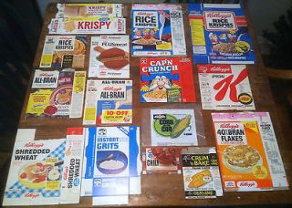 Vintage 1950s 80s Cereal Box,Food Box,Crackers,Lot,Kelloggs,Quaker