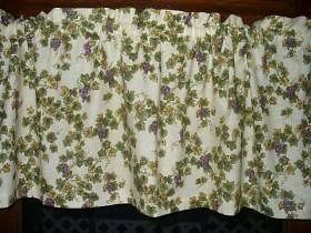 Valance Grapes french country kitchen cotton fabric curtain