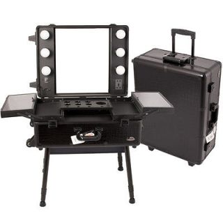 Cosmetic Studio Portable Rolling Station Case W/ 6 CFL Light 6010CRAB