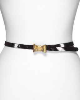 KATE SPADE New York All Wrapped Up Bow Belt BLACK PATENT LEATHER