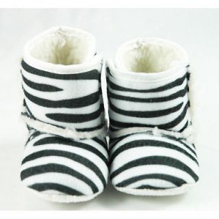 Black and White Zebra Infant Girl Crib Boots
