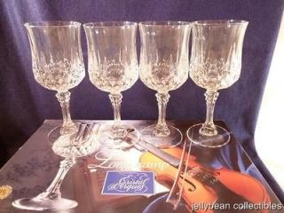 LONGCHAMP Water Goblets   Glasses Stemware Cristal dArques with Box