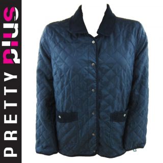 NEW LADIES PADDED QUILTED NAVY CRISS CROSS JACKET COAT PLUS SIZE 16 TO