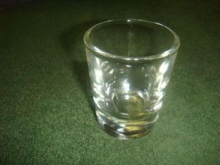 VINTAGE/MID CENTURY SIGNED DOMINION GLASS CLEAR WEIGHTED DOUBLE SHOT