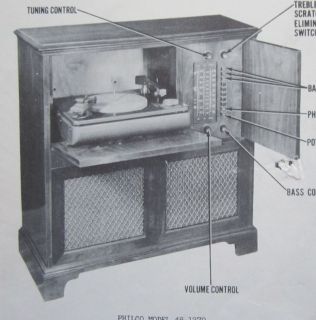 1948 PHILCO RADIO SERVICE MANUAL 48 1270 photofact SCHEMATIC console