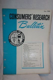  Research Bulletin,June 1944,Dish Towels,Hair Color,Coal/Cok e