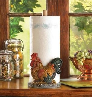 Country ROOSTER Adorable Kitchen Countertop Paper Towel Holder