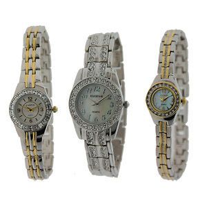 Elgin 2 Womens Crystal Watch w/Bracelet  3 choices