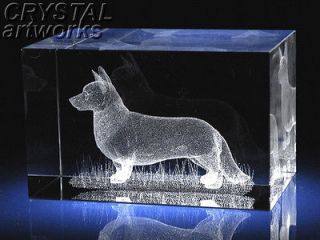 CARDIGAN WELSH CORGI* 3D Laser Crystal Art Dog A1136s