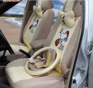 New   lovely fashion beige cartoon Snoopy car safety seat cover 18pc