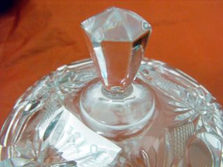 VTG Clear Cut Glass Candy Dish Lid Lead Crystal? 4.25 Inside Diam
