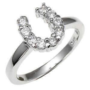 HORSE SHOE CLEAR STONE CUBIC ZIRCONIA LADY RING JEWELRY SIZE 5   10