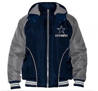 Dallas Cowboys Official NFL Polyfill Jacket Detachable Hood M L XL 2X