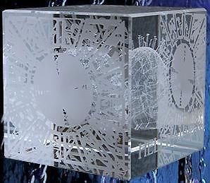 NECA Hellraiser Laser Engraved Acrylic Paper Weight Cube