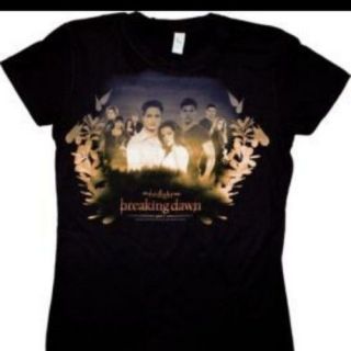 Twilight Breaking Dawn Group Cast Cullen Jacob Leaves Fitted Shirt NWT