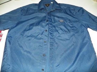 McDonalds Crest Blue Plaid Uniform Costume Shirt XL X Large Poly